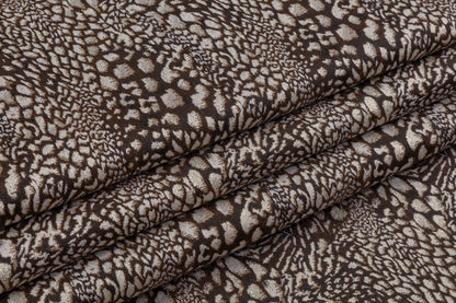 Snake Skin Design Metallic Brocade - Brown / Gold / Taupe