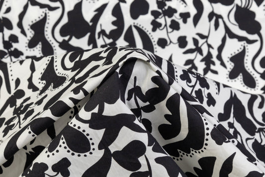 Abstract Printed Cotton - Black / Off White