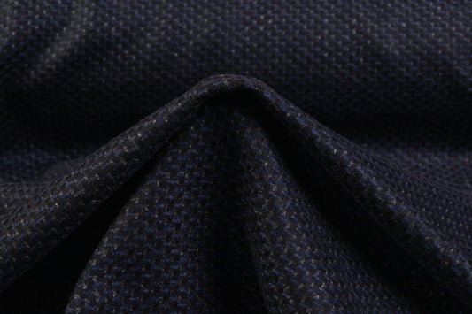 Italian Wool Cashmere Coating - Navy Blue / Black