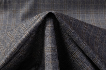 Checked Italian Wool Suiting - Gray / Brown