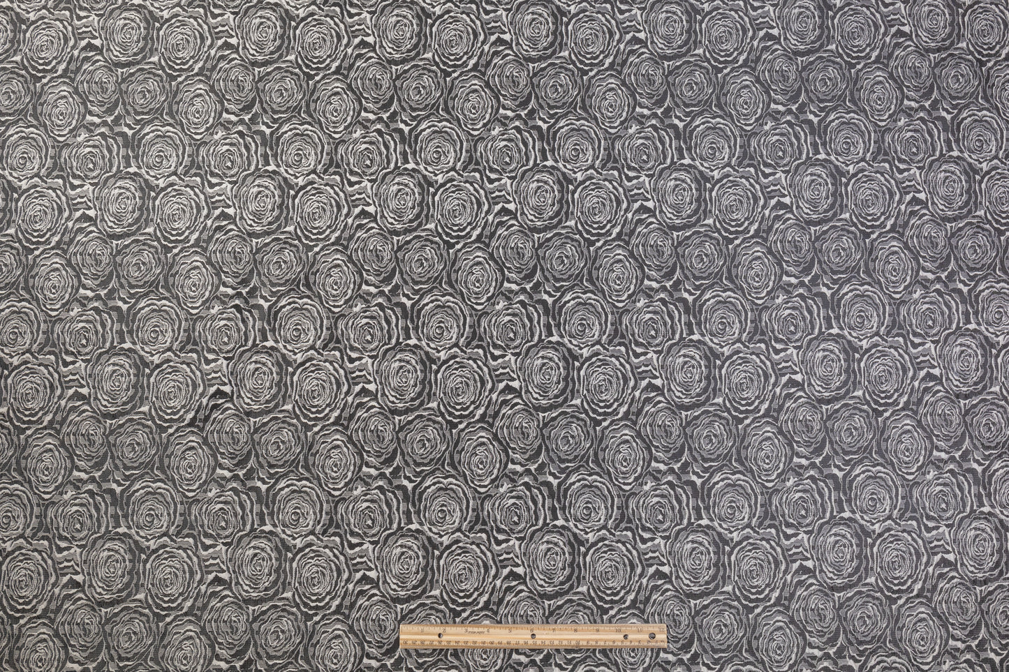 Rose Floral Brocade - Charcoal Gray