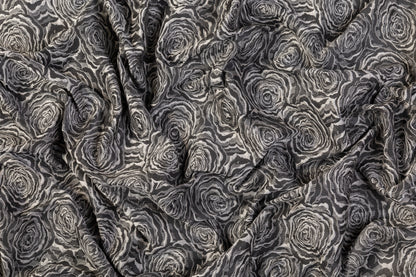 Rose Floral Brocade - Charcoal Gray