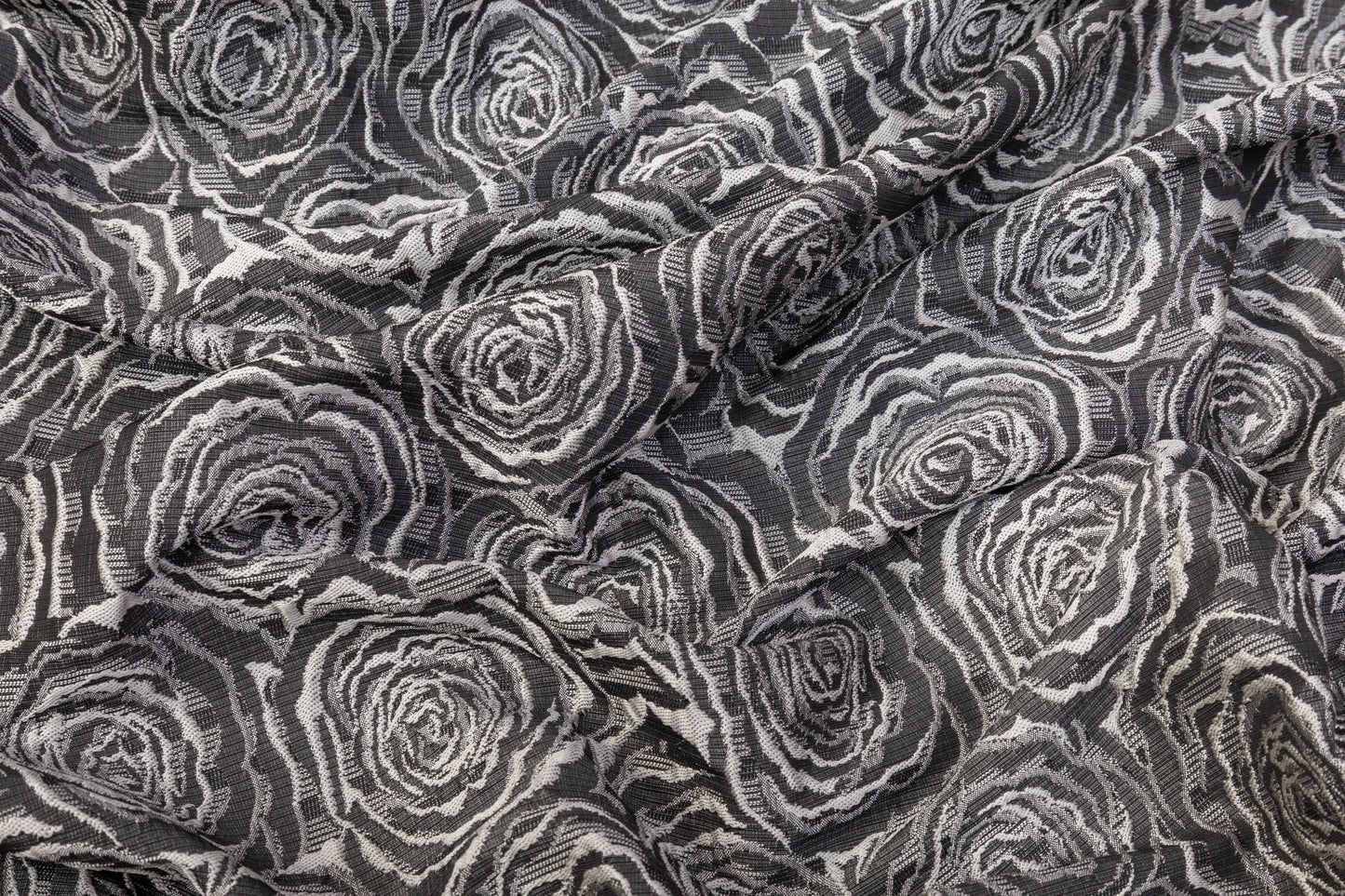 Rose Floral Brocade - Charcoal Gray