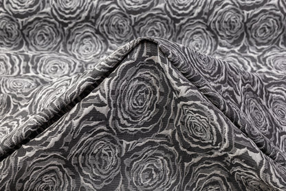 Rose Floral Brocade - Charcoal Gray