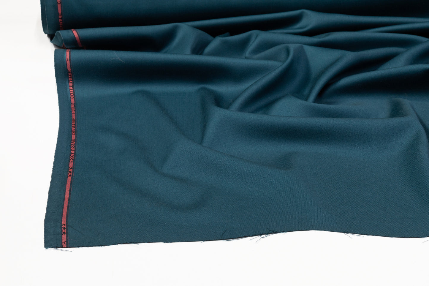 Italian Wool Satin Faille Stretch Suiting - Teal