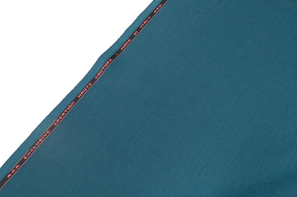 Italian Wool Satin Faille Stretch Suiting - Teal