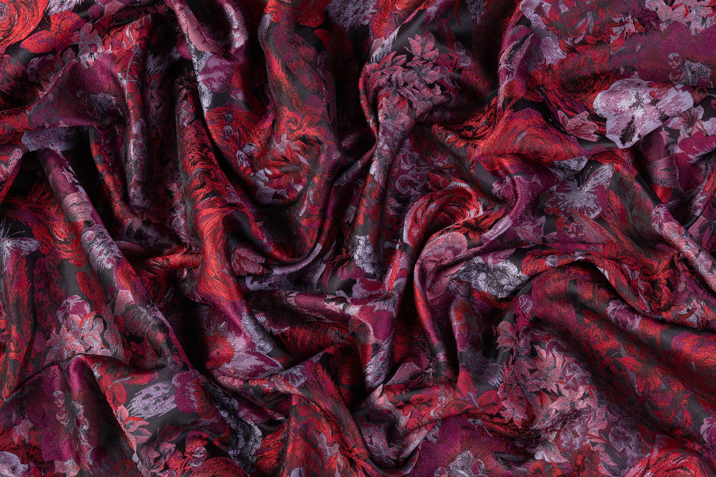 Floral Brocade - Maroon / Red / Gray