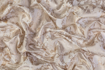 Abstract Metallic Brocade - Beige / Gold