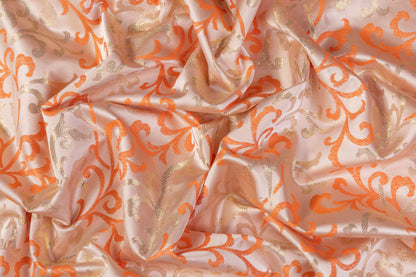 Baroque Metallic Brocade - Orange / Gold