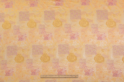 Patch Design Floral Italian Brocade - Yellow / Purple