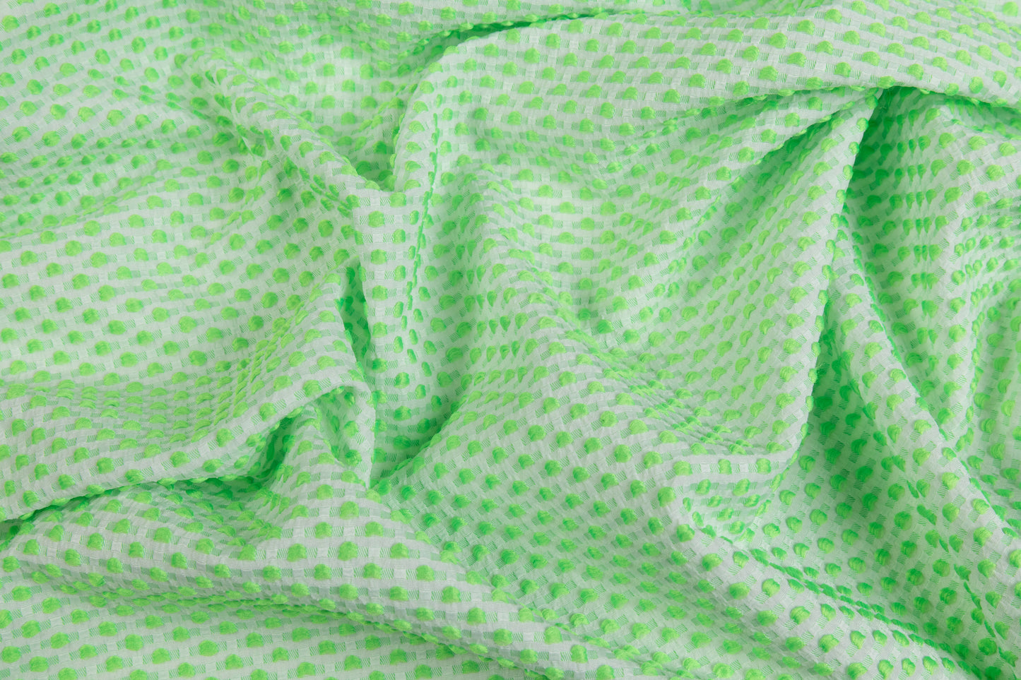 Dotted Brocade - Green / White