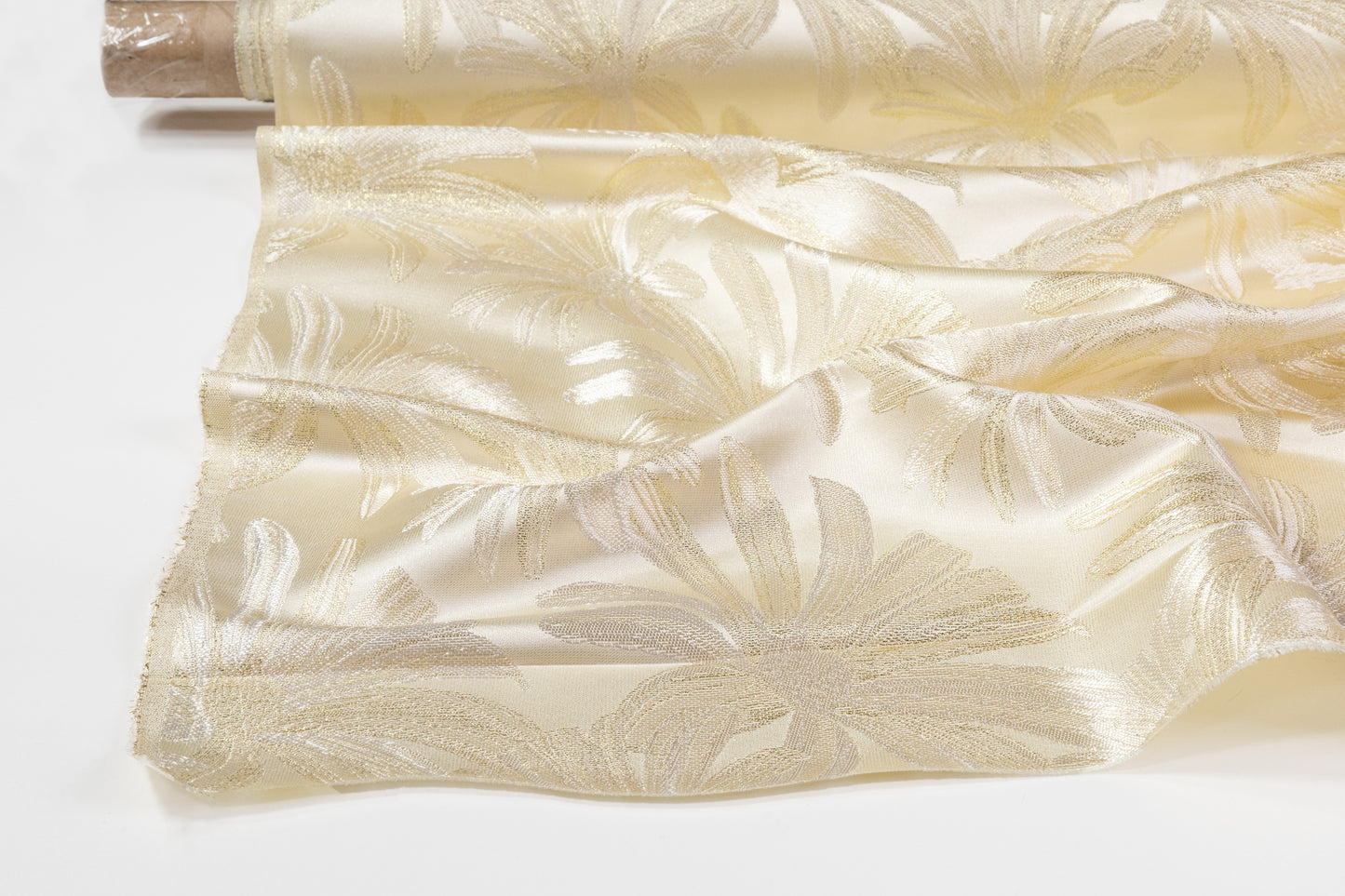 Floral Metallic Brocade - Champagne Gold