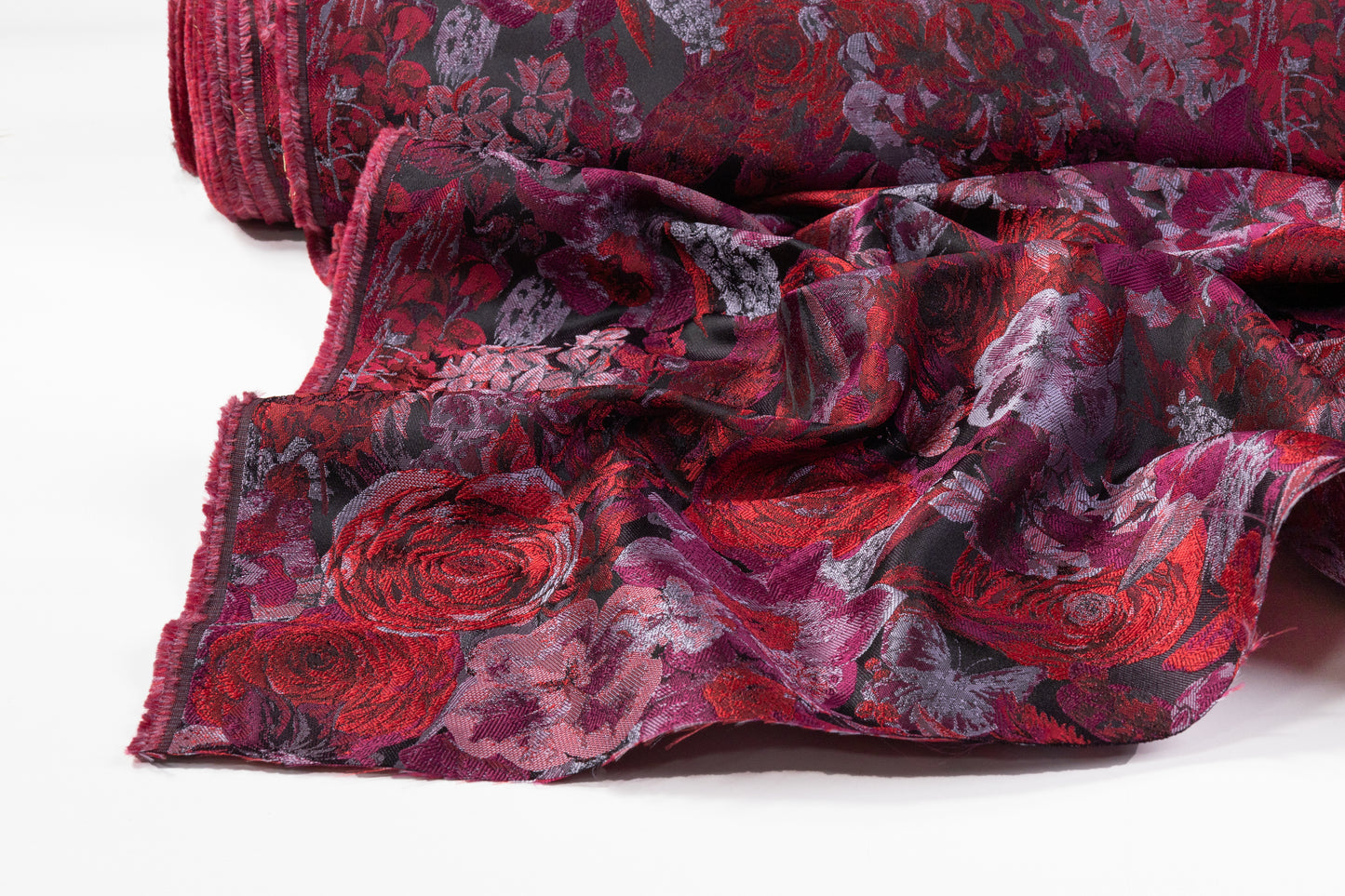 Floral Brocade - Maroon / Red / Gray