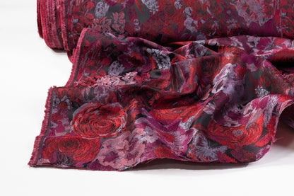 Floral Brocade - Maroon / Red / Gray