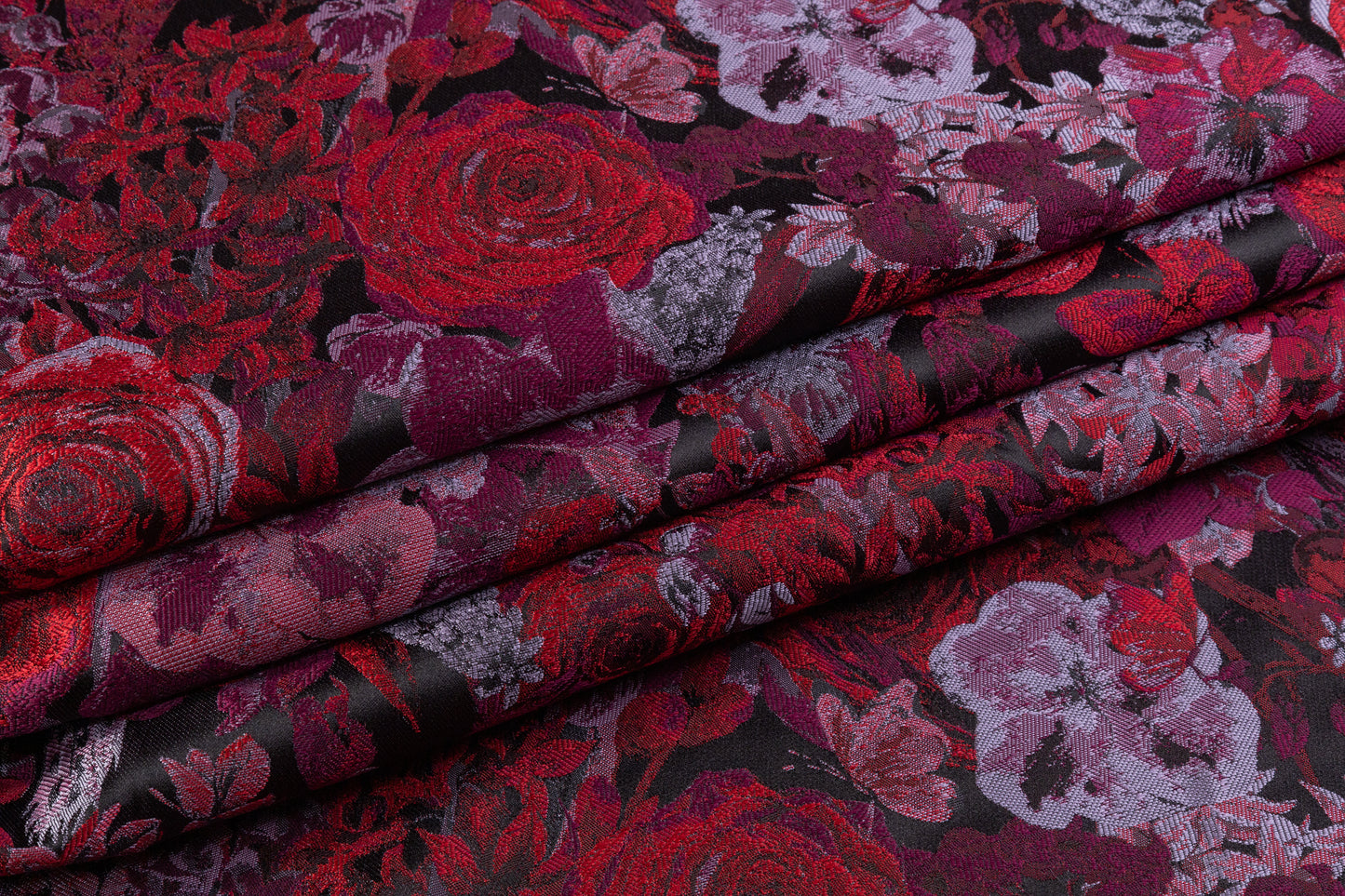 Floral Brocade - Maroon / Red / Gray