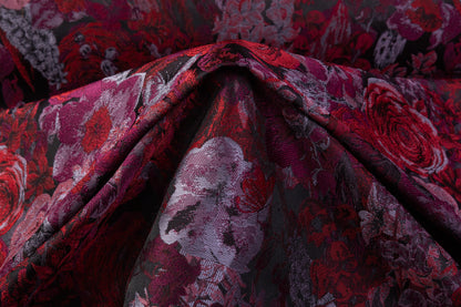 Floral Brocade - Maroon / Red / Gray