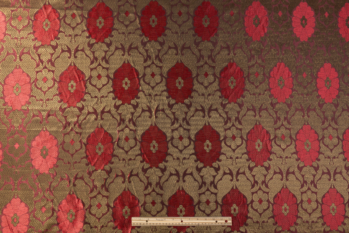 Floral Damask Brocade - Red / Bronze