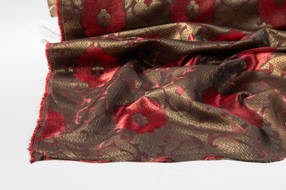 Floral Damask Brocade - Red / Bronze