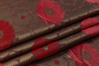 Floral Damask Brocade - Red / Bronze