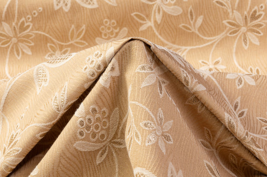 Floral Metallic Brocade - Khaki