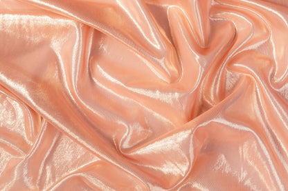 Italian Silk Chiffon Lamé - Peach