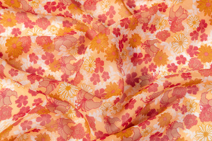 Floral Silk Chiffon - Pink / Peach