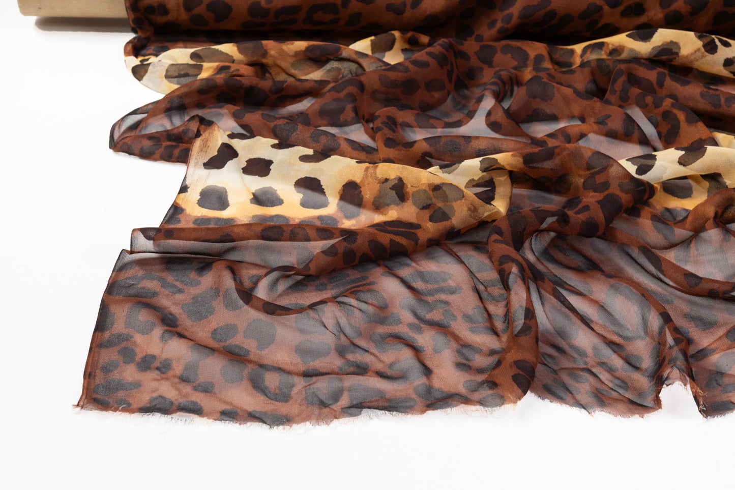 Cheetah Print Silk Chiffon - Brown