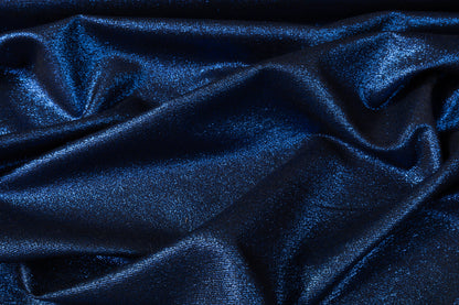 Iridescent Metallic Brocade - Navy