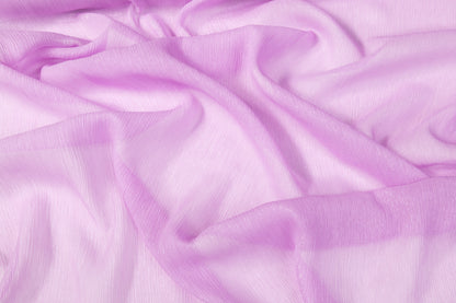 Crinkled Italian Silk Chiffon Lamé - Lavender