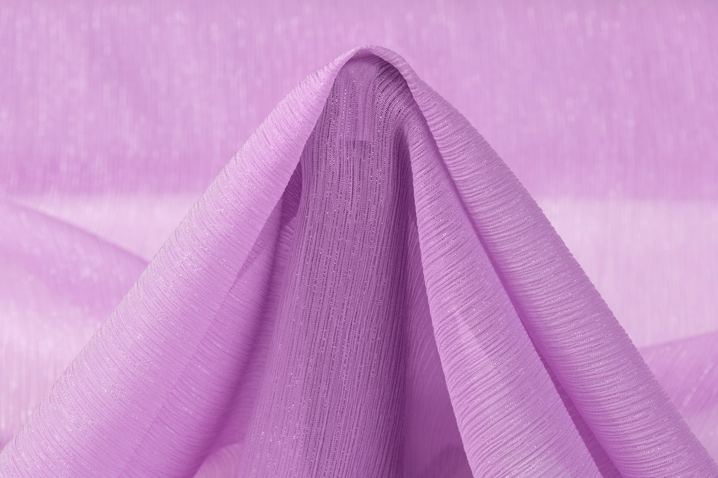 Crinkled Italian Silk Chiffon Lamé - Lavender