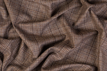 Plaid Italian Wool Suiting - Brown