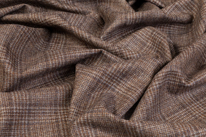 Plaid Italian Wool Suiting - Brown