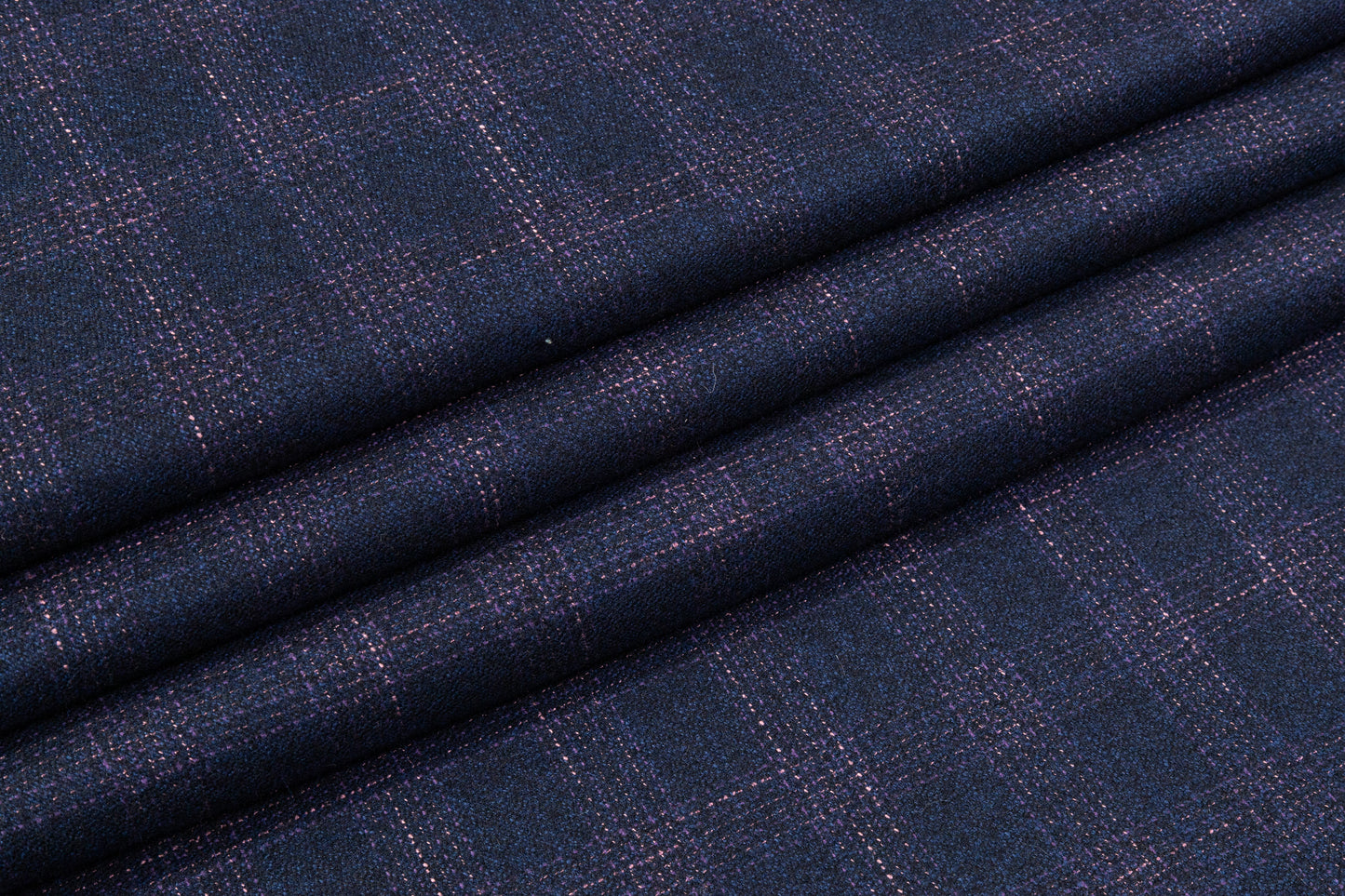 Armani - Checked Italian Wool Suiting - Navy / Purple