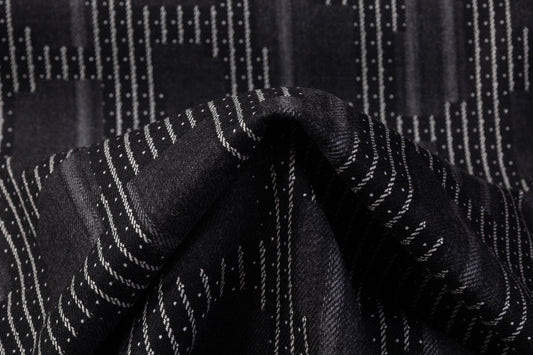 Italian Wool Cashmere Jacquard Coating - Gray / Black