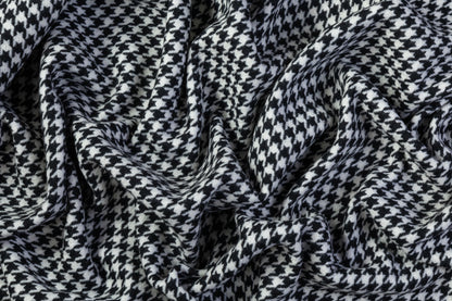 Houndstooth Italian Wool Coating - Black / White