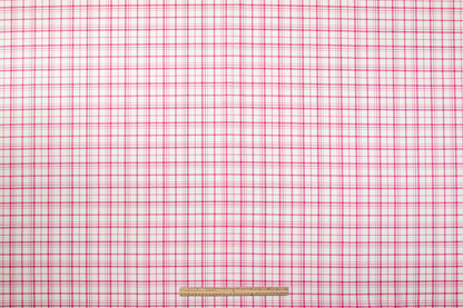 Tartan Italian Wool Suiting - Pink / White