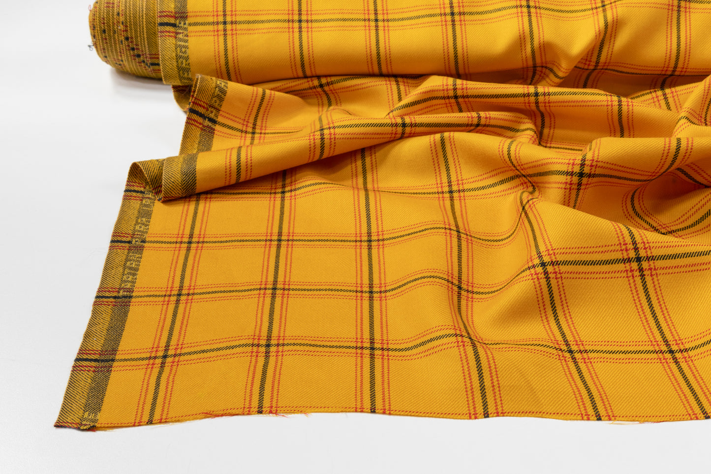 Tartan Italian Wool Suiting - Yellow