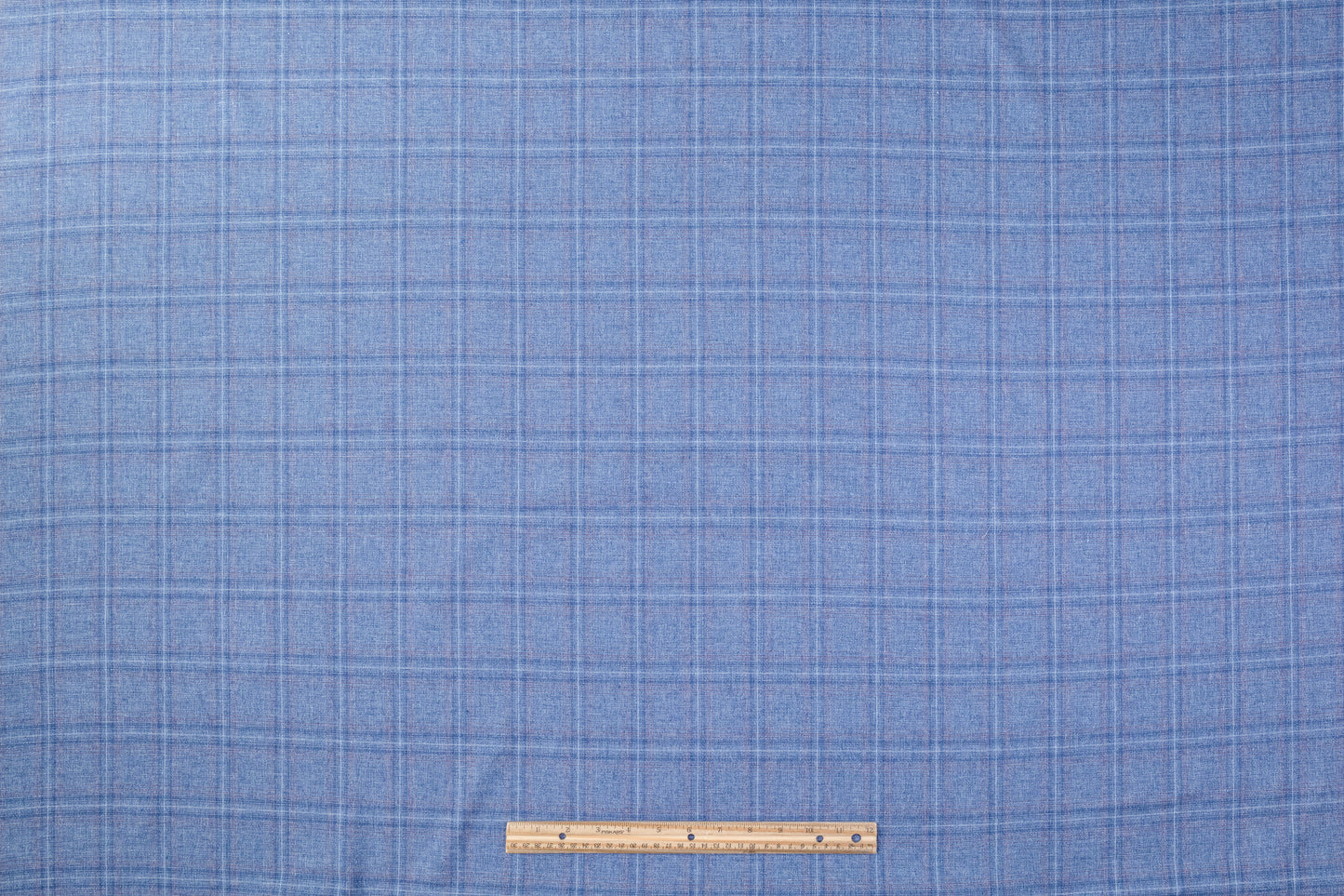 Plaid Italian Silk Linen Wool Suiting - Blue