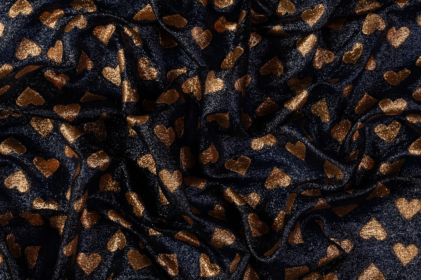 Metallic Italian Silk Jacquard - Navy / Gold