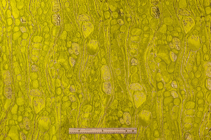 Abstract Metallic Italian Cloqué Brocade - Yellow