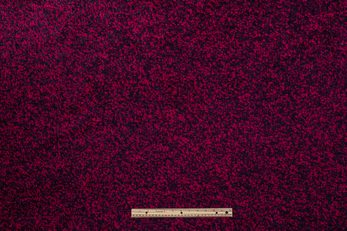 Italian Alpaca Wool Boucle Coating - Magenta / Black