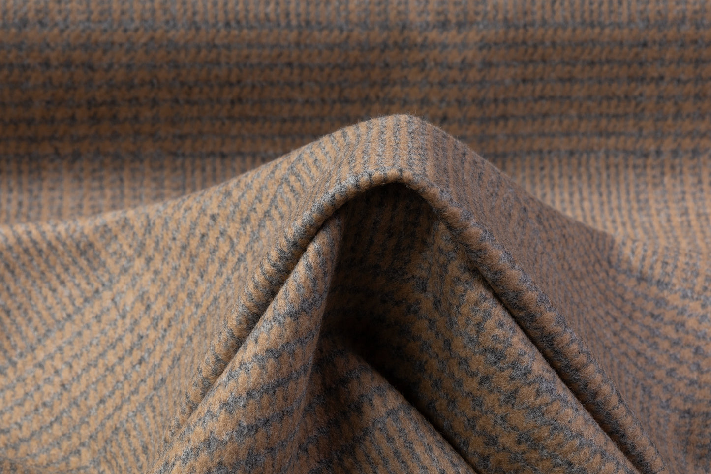 Glen Check Italian Wool Coating - Gray / Beige