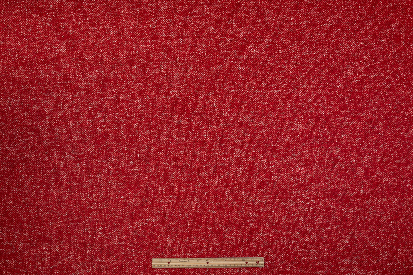 Italian Alpaca Mohair Cotton Herringbone Tweed - Red