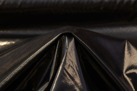 Laminated Italian Silk Charmeuse - Black / Gold