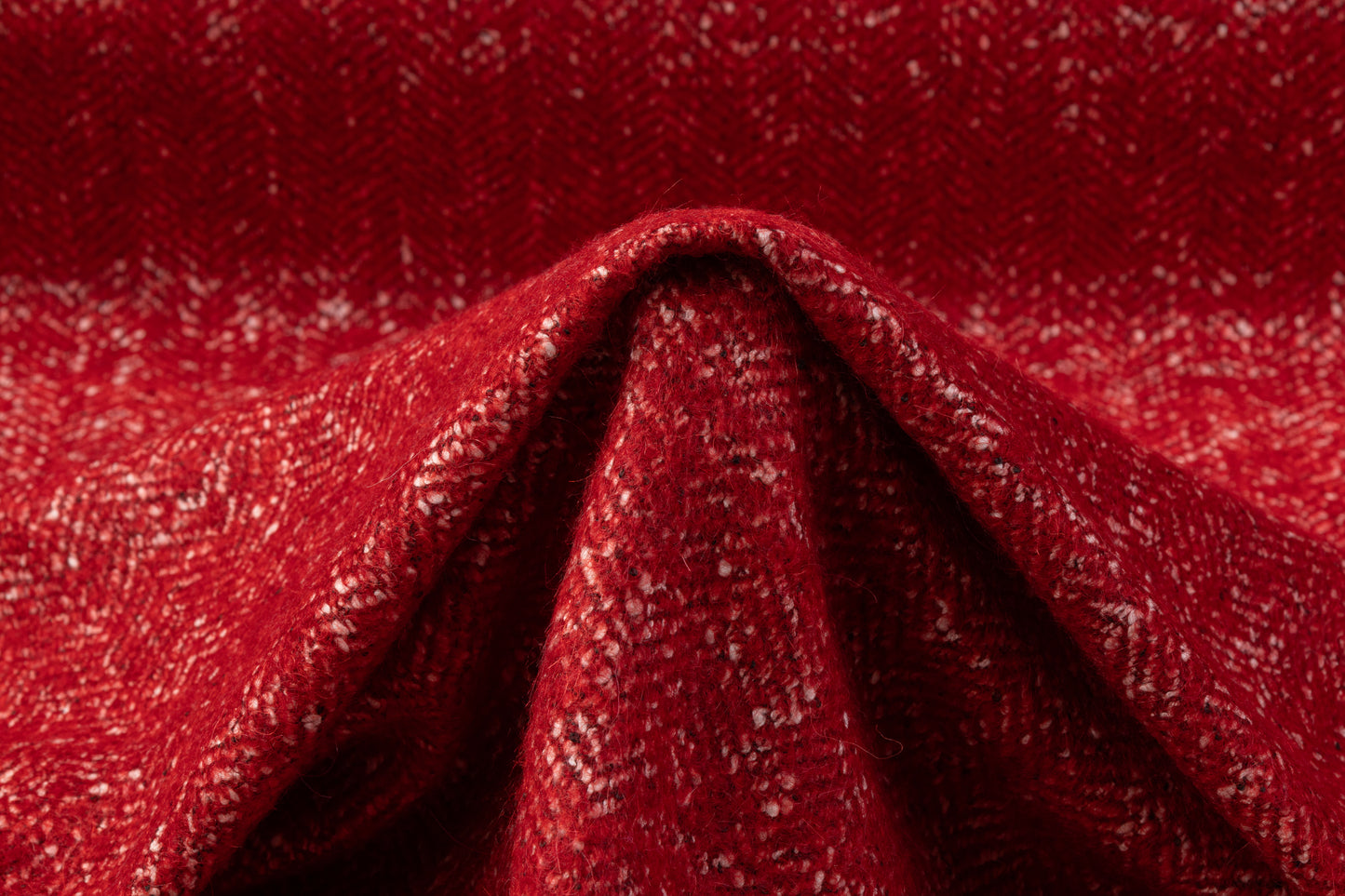 Italian Alpaca Mohair Cotton Herringbone Tweed - Red