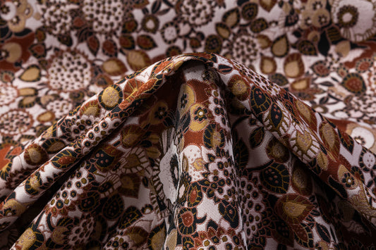 Giambattista Valli - Italian Poly Cotton Brocade - Brown