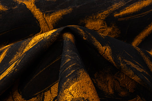 Abstract Italian Brocade - Black / Yellow