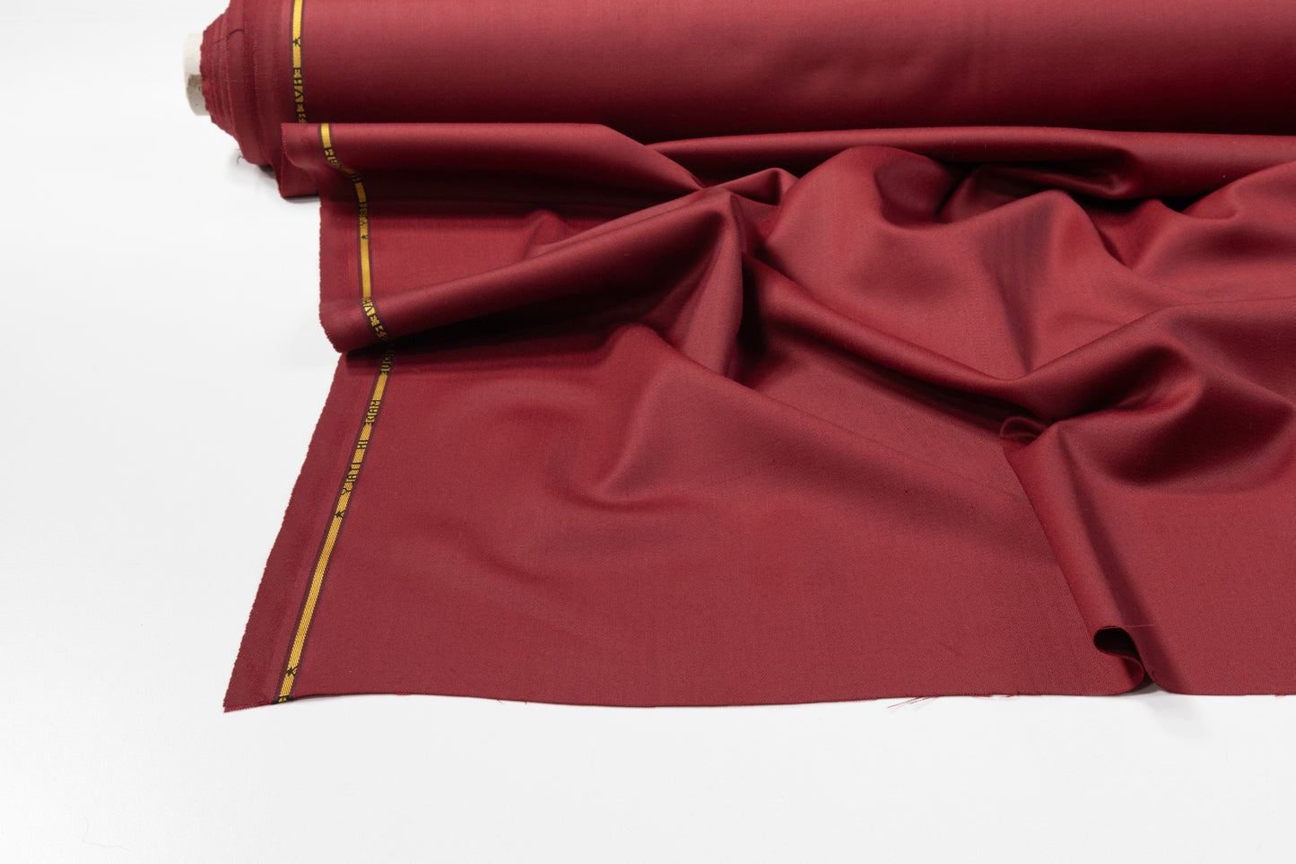 Italian Wool Satin Suiting - Maroon