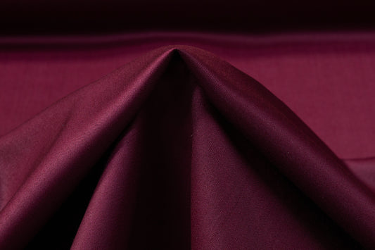 Italian Wool Satin Suiting - Burgundy