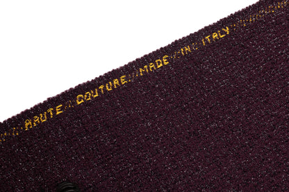 Metallic Italian Wool Boucle - Burgundy